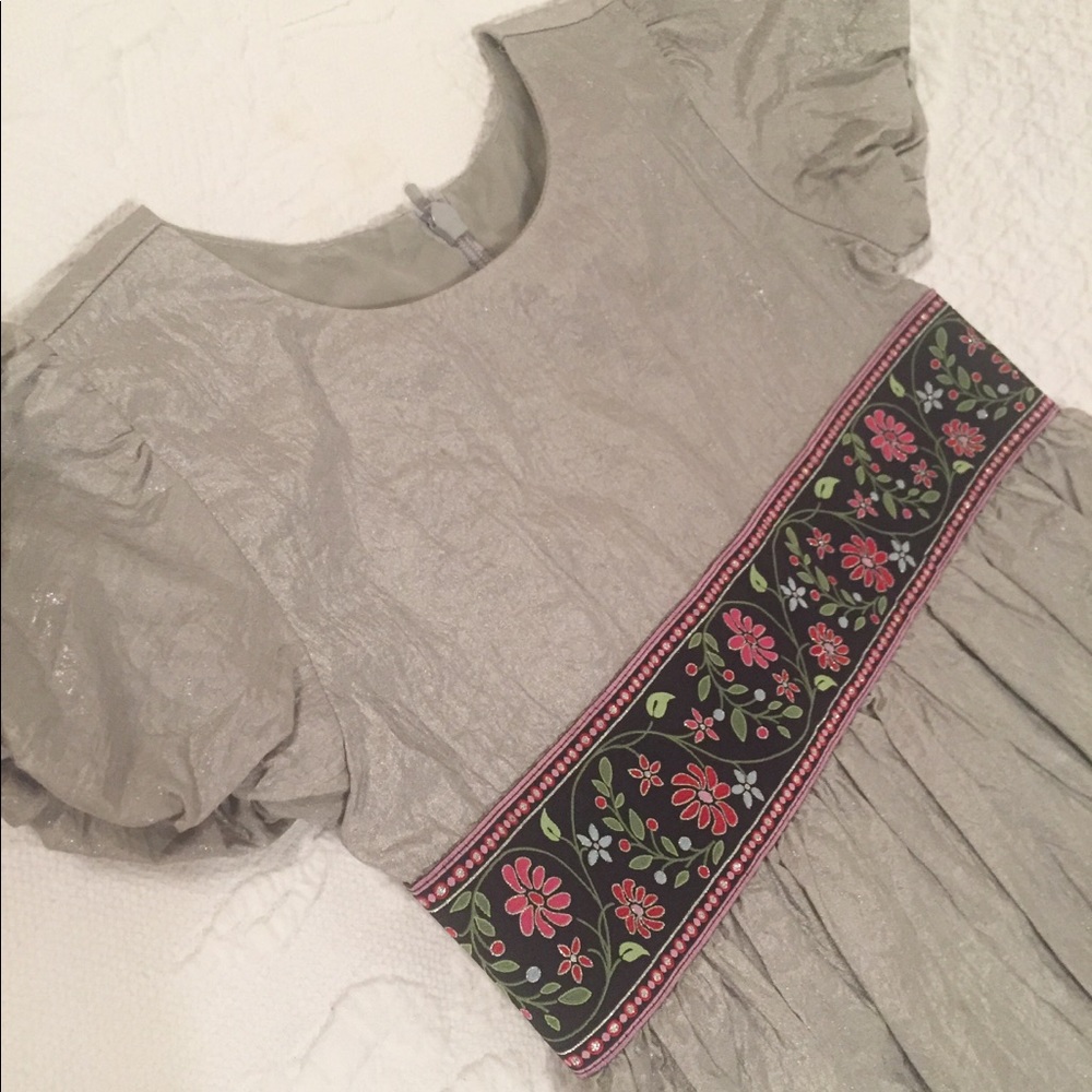 Hannah Anderson 100 Sage metallic dress sz 4